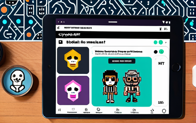 **

A beginner-friendly guide to blockchain and NFTs displayed on a tablet. Include visuals of a simplified blockchain diagram, a digital wallet interface, and popular NFT collections (CryptoPunks, Bored Ape Yacht Club). The overall style should be welcoming and informative.

**